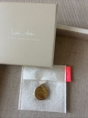 India Hicks eye token Gold Medallion Charm Pendant